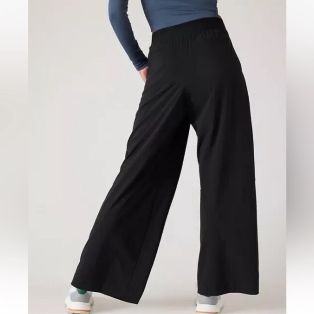 ATHLETA Brooklyn Heights High Rise Wide Leg Pant Black Casual Athleisure 16 Tall - Picture 2 of 13